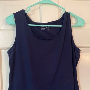 Navy tank top with lace detail